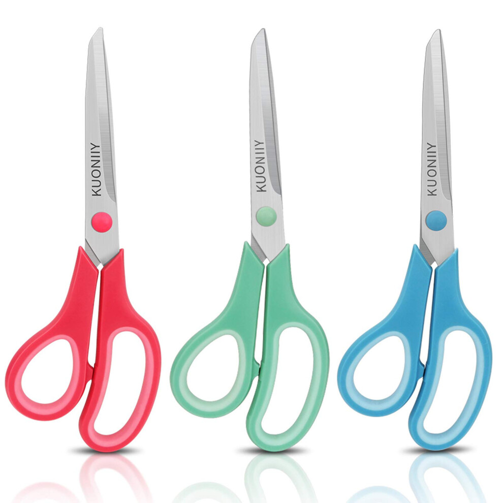 Kuoniiy Scissors 8 Inch Soft Comfort-Grip Handles Sharp Blades, Set Of 3 5051303146709