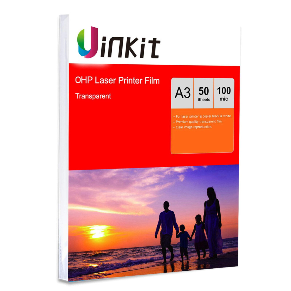 Ohp Film Overhead Projector Film - 50 Sheets A3 Laser Jet Printer And Copier Transparency Film Uinkit 420X297 5051303148338