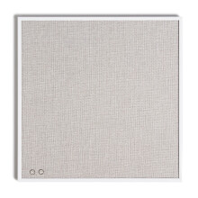 U Brands Linen Cork Board, Farmhouse Pin Board 36x36 cm with White Metal Frame, Industrial Grade Linen Bulletin Surface, Includes Push Pins, Small