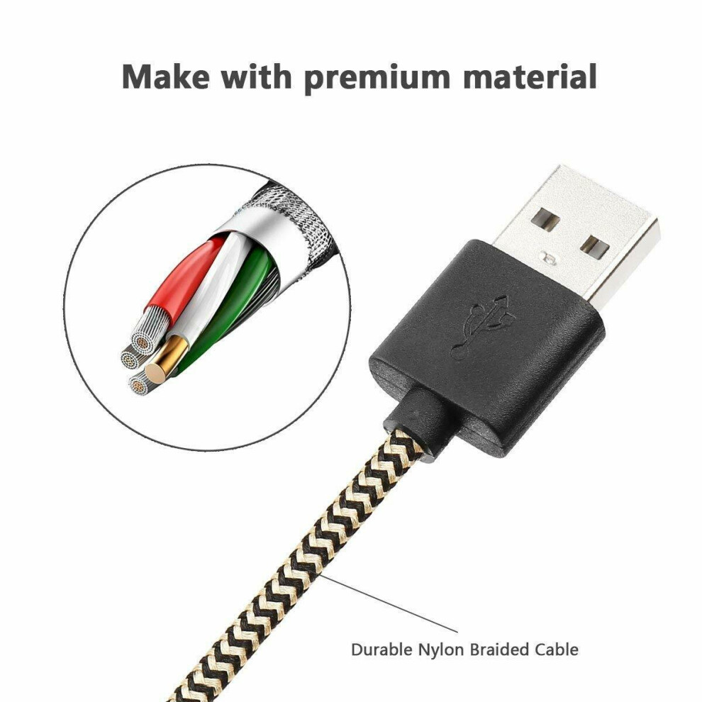 (, 3M) 1M 2M 3M Micro Usb Charging Cable Lead For Samsung Galaxy S6 Edge S5 S7 J8 J5 J7 Gold 320997867647
