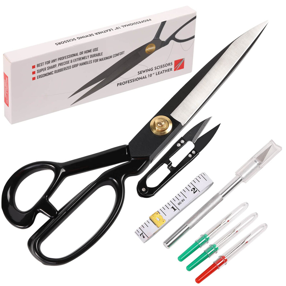 Fabric Scissors,Professional Tailor Scissors 9 Inch - Heavy Duty Sewing Scissors For Leather Cutting Industrial Sharp Shears Home Office Artists 5051303146976