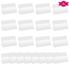 20pcs Mini Acrylic Label Holders, Transparent Merchandise Sign Display Holder Price Card Tag Label Stand Clear L Shape Price Tag Holder for