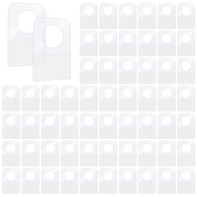 300 PCS Clear Self Adhesive Folding Hang Tabs, Plastic Round Slot Hole Sticky Hang Tabs for Store Retail Small Sale Items Display (1.3x0.9 Inch)