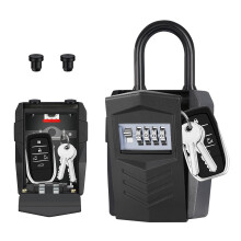 ZHEGE Padlock Key Safe, Large Car Key Lock Box Outdoor for over 10 Home Keys Storage, 4 Digit Combination Keybox Wall Mounted or Hung, Weatherproof