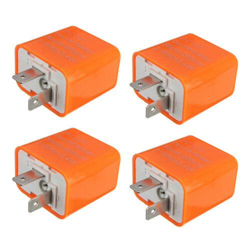4X 2 Pin Motorcycle Speed Adjustable LED Turn Signal Indicator Flasher Relay 12V