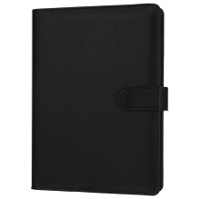 JIANTA A5 PU Leather Ring Binder, Refillable 6 Ring Binder Cover for A5 Filler Paper, Budget Binder A5 Notebook Binder Pockets for Travel, Work, Black
