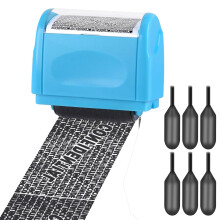 Xnourney Wide Data Defender Roller Stamp, Identity Theft Protection Roller Stamps,Confidential Roller Stamp with 6 Refills, Information Blocker