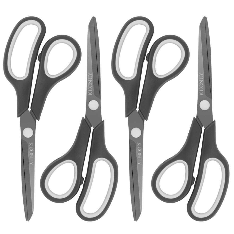 Kuoniiy Scissors Ultra Sharp Titanium Coating Blades Soft Comfort-Grip Handles Multi-Purpose Scissors, 8 Inch, 4 Pieces 5051303146853