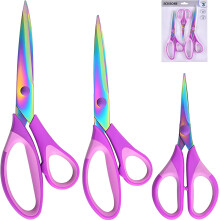 Houbobo Scissors All Purpose 3 Pack?Premium Titanium-Coated Stainless Steel Blade Shears, Professional Ergonomic Comfort Grip for Office School Home