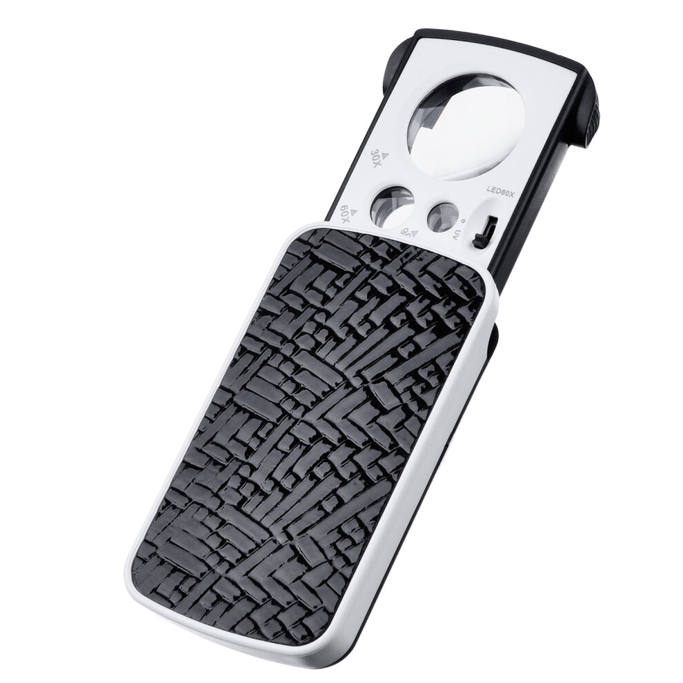 Hotop Magnifying Glass Eye Magnifying Glass Jewellers Slide Out Pocket Magnifier With Led Small Portable Loupe Magnifier Jewelry 30X 60X 90X Magnification