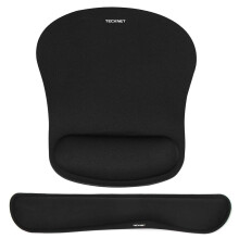 TECKNET Wrist Rest Mat, Keyboard and Mouse Wrist Support Pad Set, Comfortable Memory Foam Mouse Mat with Wrist Cushion Support, Anti-Slip Ergonomic