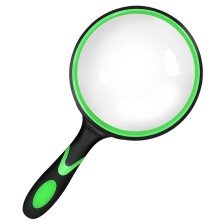 100mm Large Magnifying Glass, Strong Handheld Reading Magnifier Glasses Shatterproof magnifyf Lens with Non-Slip Rubber Hand-held Gift for Kids Boys