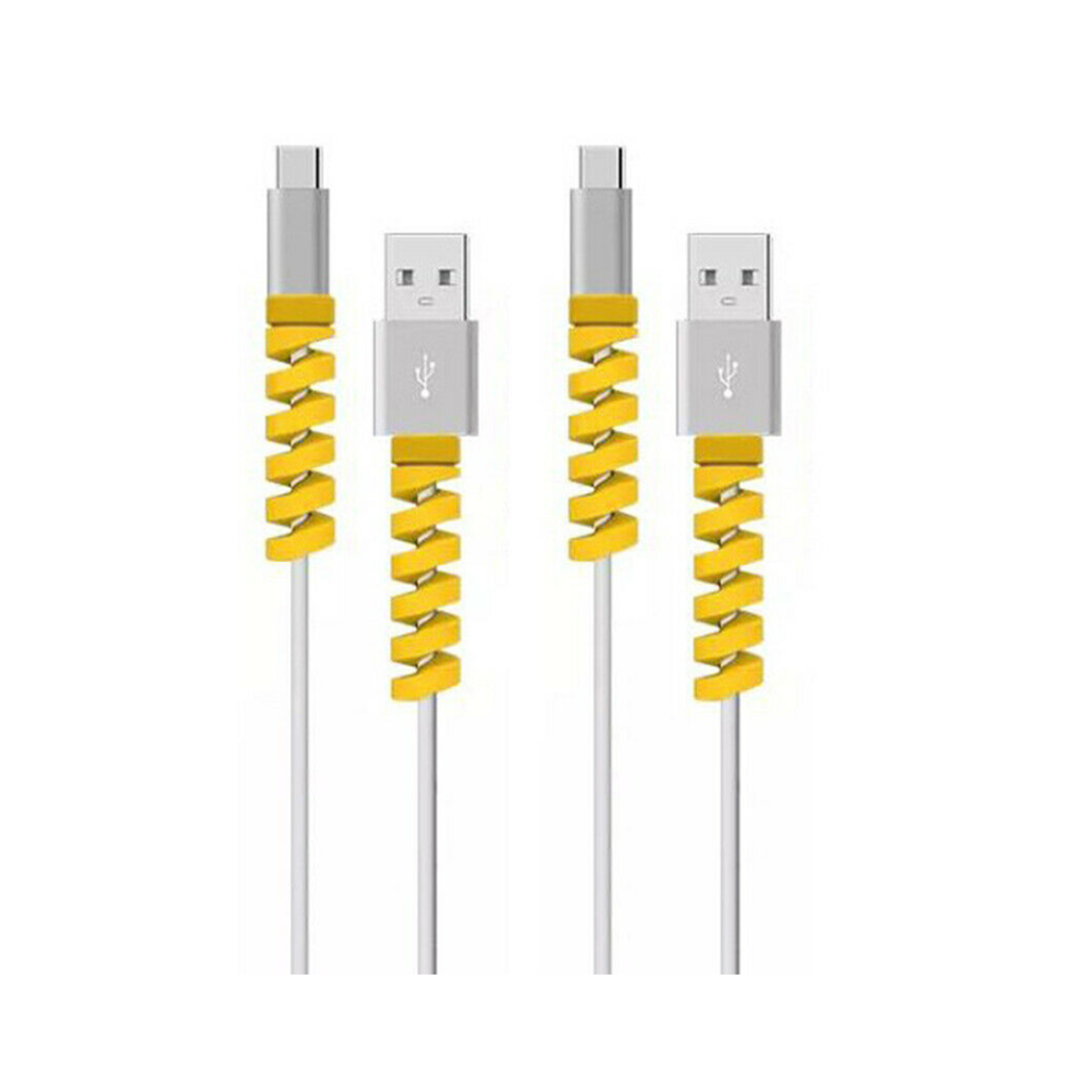 4Pcs Spiral Phone Usb Data Charging Cable Wire Wrap Protector Winder Silicone 320997857174