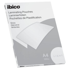 Ibico Basics Laminating Pouches A4, 150 Micron (2x75), Water Resistant, Rounded Corners, Crystal Clear Gloss Finish, Pack of 100 - Premium Quality &