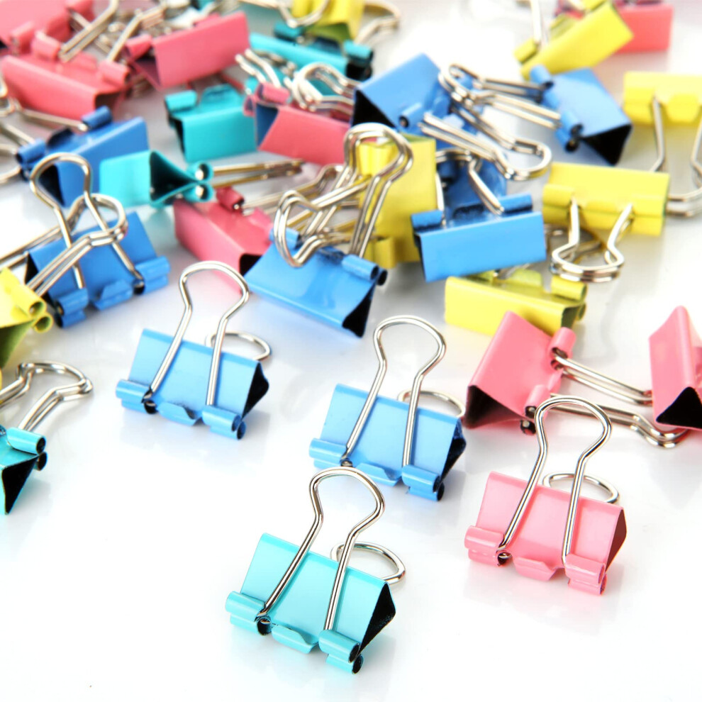 Photos - Binder Clip GOYADA 360 PCS Small Bulldog Clips, 15mm Metal , Coloured Paper Clips with Box, Mini Foldback Clips Clamp for Of