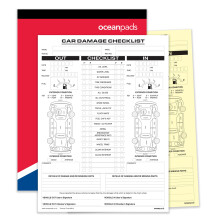 Ocean Pads A4 Car Damage Inspection Checklist Book ? for Garages, Dealerships, Car Pools, Vehicle Transportation Companies, Rental or Leasing