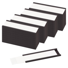 LLPT Magnetic Label Holder | 25MM x 75MM | Pack of 50 with Paper Inserts and Plastic Protectors | Mess Free Reusable for Shelf White Board Toolbox