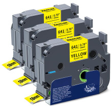 3X XemaX Compatible for Brother Label Printer Tape 18mm TZe-641 TZ-641 TZc-641 AZe-641 Label Tape for Brother P-Touch D400 P700 1830 D450 2100 E500VP