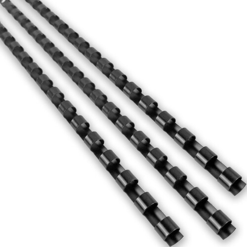 Plastic Binding Combs 21 Ring A4 8mm Comb Binding Spines,40 Sheet Capacity,Pack of 100,Black
