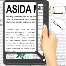 Tobegiga 5X Full Page Magnifying Glass for Reading, Lightweight Rectangular Magnifier Provides Large Book Page Viewing Area, Upgraded Handheld
