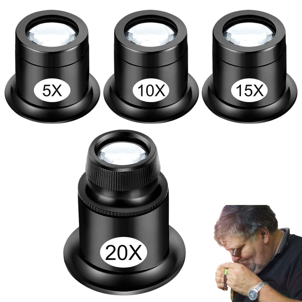Wodehaainiyibeizi 4Pcs Jewellers Loupe Eye Loupe Magnifier Jewellers Loop Jewellers Magnifying Glass Watchmakers Eye Glass Professional Monocular Loupe Magnifie Watch