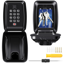 KeySafe Pro Wall Mounted Key Lock Box Outdoor, Police Approved with 12-Digit Combination, Waterproof Extra Large Key Box Safe for Garage, School, Home