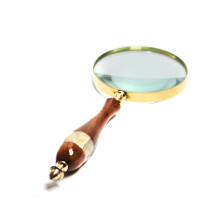 Antique Magnifying Glass 10X Reading Wooden Magnifier with Hand-Crafted Wooden Handle for Reading Book & Inspection | Kids & Adults (Seap Design)