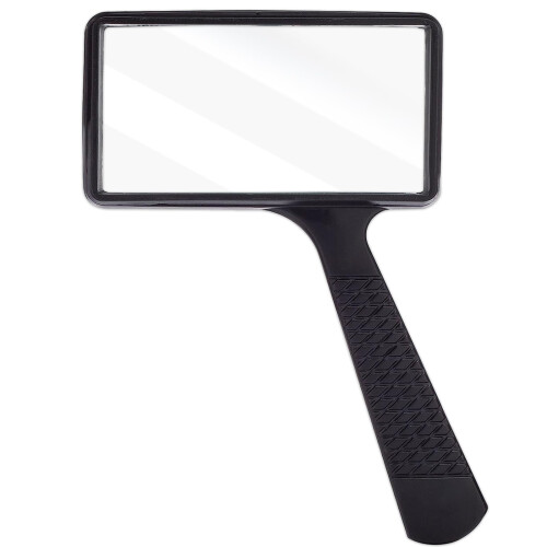 Large Rectangular Handheld Magnifying Glass?3X Magnification?2''x4''inches Handheld Magnifier?Scratch Resistant Glass Lens?Large Horizontal Viewing