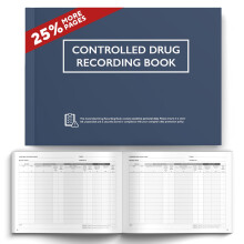Controlled Drug Recording Book Paperback - CQC, GDPR & HSE Compliant Controlled Medication Book for Care Homes, Clinics & First Aiders - 125 Page