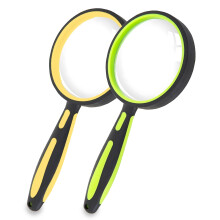 2PCS 10X Magnifying Glass for Reading, 3 Inch Shatterproof Magnifying Glasses Lens Handheld Loupe Magnifier with Non-Slip Rubber Handle for Kids