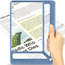 5X Full Page Magnifying Glass for Reading, Lightweight Rectangular Magnifier with Large Book Page Viewing Area, Handheld Magnifier for Reading Small