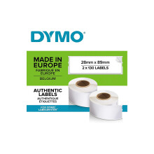 DYMO Authentic LabelWriter Address Labels | 28 mm x 89 mm | Self-Adhesive | Roll of 130 | 2 Pack (260 Easy-Peel Labels) |for LabelWriter Label Makers