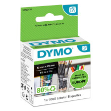 DYMO Authentic LabelWriter Small Multi-Purpose Labels | 13 mm x 25 mm | Self-Adhesive | Roll of 1000 | Easy-Peel Labels | for LabelWriter Label Makers
