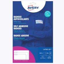 Avery L4785-20 Printable Name badge Stickers ? Customisable, 80 x 50 mm, 10 per Sheet, 200 Badges Total