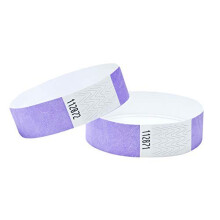 Tyvek Wristbands 3/4 inch 100 Pack, Paper Like Bracelets Used for Events, Nightclubs, waterparks etc. Lavender