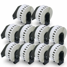 BETCKEY - 10 Rolls DK-22210 Labels, 29mm x 30.48m, 10 Continuous Length Paper Labels Compatible with Brother QL Label Printers