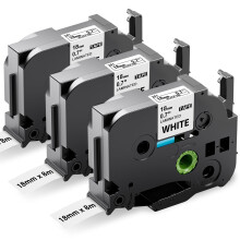 3-Pack Upwinning AZe-241 TZe-241 TZe241 18mm Compatible with Brother Label Printer Tape 18 mm Black on White, Replace for P Touch Tape 18mm Laminated