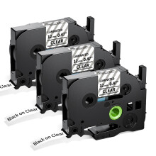 Upwinning TZe-131 Clear Label Tape Compatible Brother P-Touch TZe-131 Tze131 Aze131 Black on Clear Tape TZe 12mm 0.47 Laminated Label TZe131 for