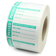PAT Test Labels - 4th Edition - Passed - Tough Polypropylene Labels 50x25mm (1000 Labels)