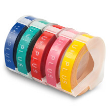 UniPlus Compatible Embossing Tape Replacement for Omega Tape S0717930 Junior S0717900, 9mm Embossing tape Pink Yellow Red Lake Green Dark Blue,