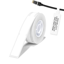 Label Maker Tape for NIIMBOT D11/D110/D101, Cable Label Sticker, Waterproof Tear Proof Thermal Paper 0.5"x4.3" (12.5x74mm),65 Per Roll(White)