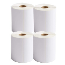 4 Rolls 1000 Labels Direct Thermal Labels Blank White 4" x 6"(101mm x 152mm) 250 per Rolls of Thermal Address Shipping Label Package for Printers