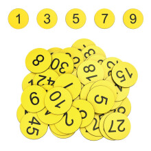 SIYINGSAERY 50 PCS Plastic Number Tags Engraved Numbered Tags Dia 30mm Numbered Discs Round Key Tag ID Tag Lables Table ID Number Tags Without Hole