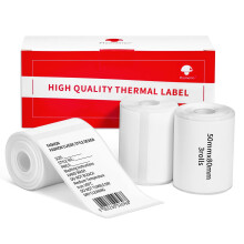 3 Rolls Phomemo M110/M120 Printer Labels, 50x80mm(1.97"x3.15") Label Maker Self-Adhesive Direct Thermal Square Papers for Phomemo M110/M120/M220/M221