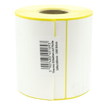 MD Labels Thermal Labels 100 x 100 mm 500 pcs White, Permanent Adhesive, for Barcode, Industrial, Shipping, Food, Address Labels, Bixolon, Zebra,