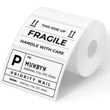 MUNBYN 76mmx50mm White Thermal Labels, Thermal Sticker Labels, Stickers for Price, Barcode, Mailing, Name-1 Roll,500 Sheet