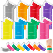 240 Pieces 8 Colored Wristbands for Events Wrist Bands Paper Bracelets Wristbands Waterproof Arm Bands for Events Custom Adhesive Wristbands for Party