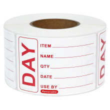 500 Removable Labels - Repositionable Self Adhesive 49 x 74mm Prepped Food Labels s - Easy Peel Off Leaving No Residue (1 Roll)