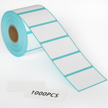 Blue Adhesive Labels 1 Roll 1000Pcs 30 X 20 mm Thermal Adhesive Labels Sticky Labels Stickers for Home Kichten Office Supermarket Wide Use
