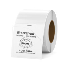 YIKIADA Clear Thermal Labels Vinyl 50 ? 50 mm Transparent Self-Adhesive Rectangular Stickers Roll Waterproof Printer Name Tags Removable Square Seal